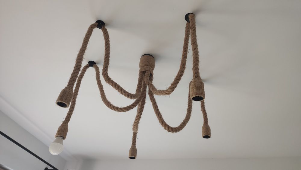 Lampa sznur/ pająk na 5 żarówek