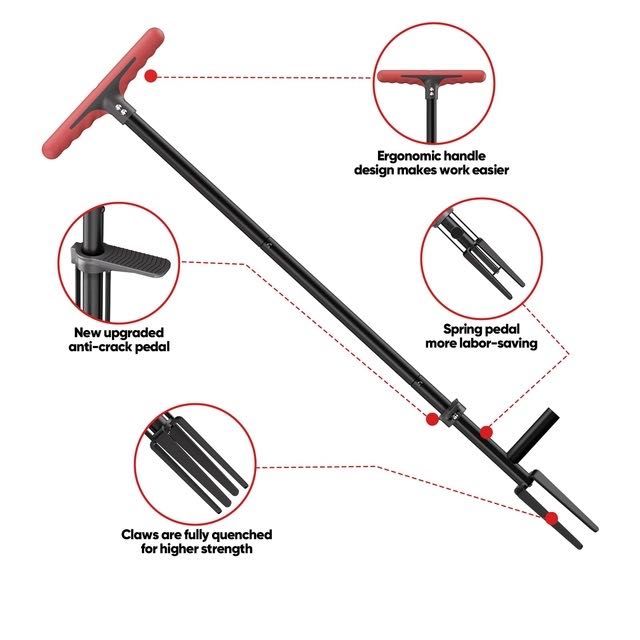 Narzędzie do usuwania chwastów FLORA GUARD 90cm 4 pazury bez schylania