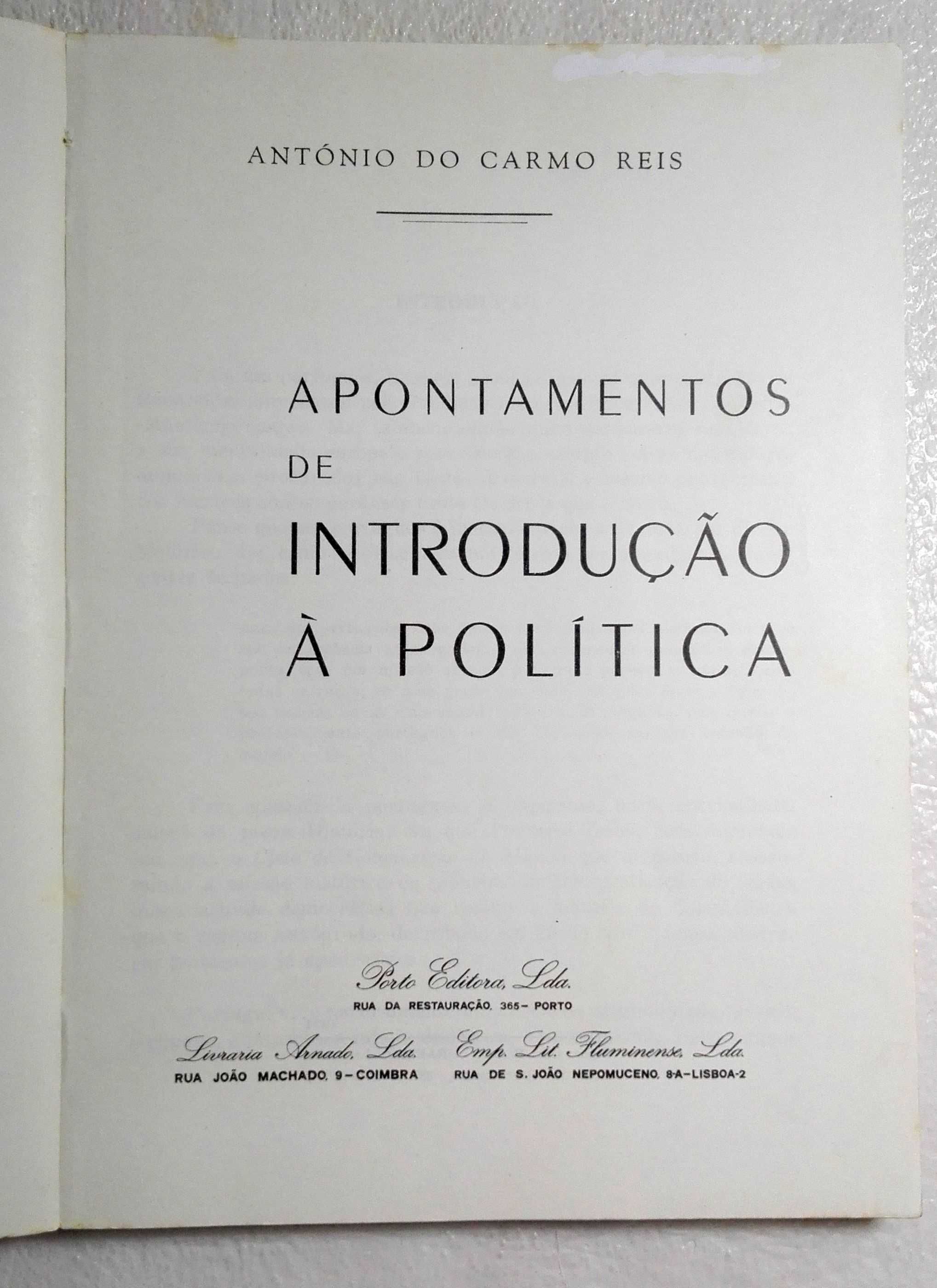 Livro Apontamentos de Introdução á Politica