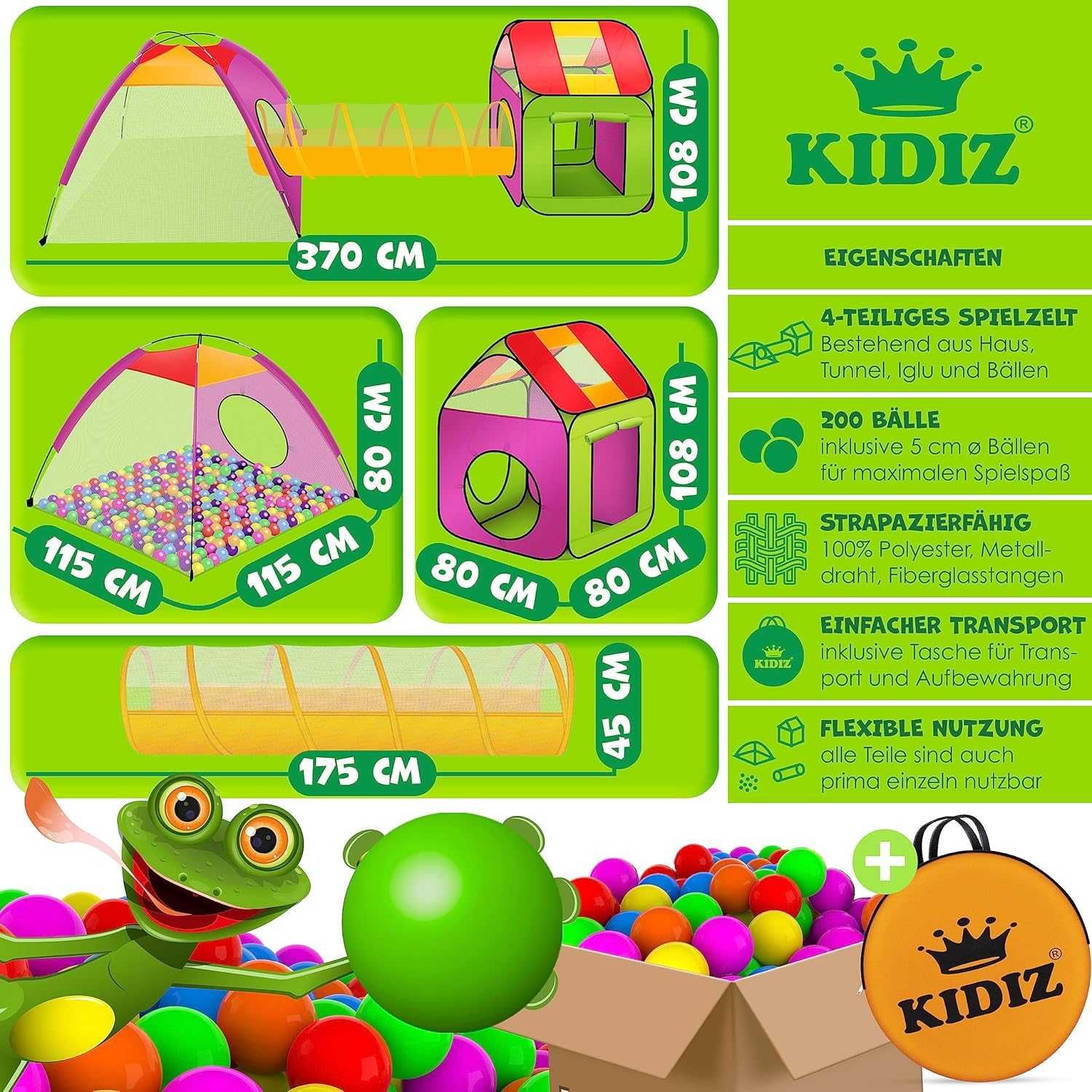 Namiot dziecięcy / basen z kulkami / igloo / 200 / KIDIZ !9009!