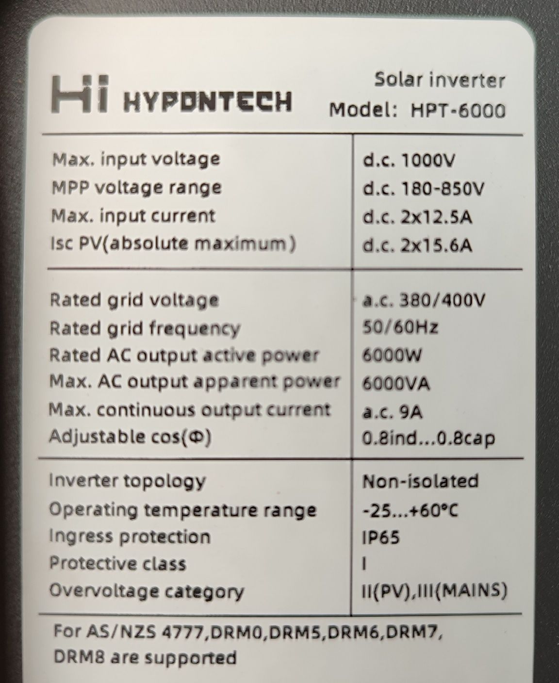 Falownik inwerter Hypontech HPT-6000