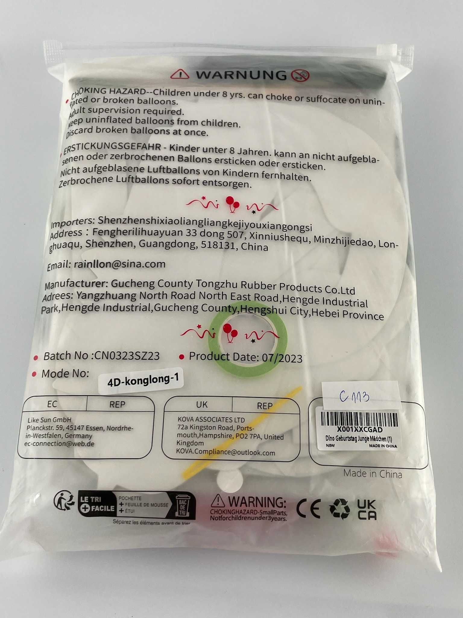Dekoracje urodzinowe balony na Roczek z dinozaurem 61 sztuk (C113)