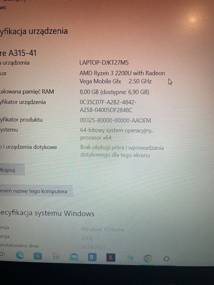 Acer Aspire 3 Amd ryzen 3