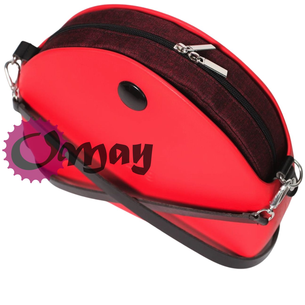 Czarny organizer do OBAG MOON LIGHT len bordowy 2 kieszenie wkład OMAY