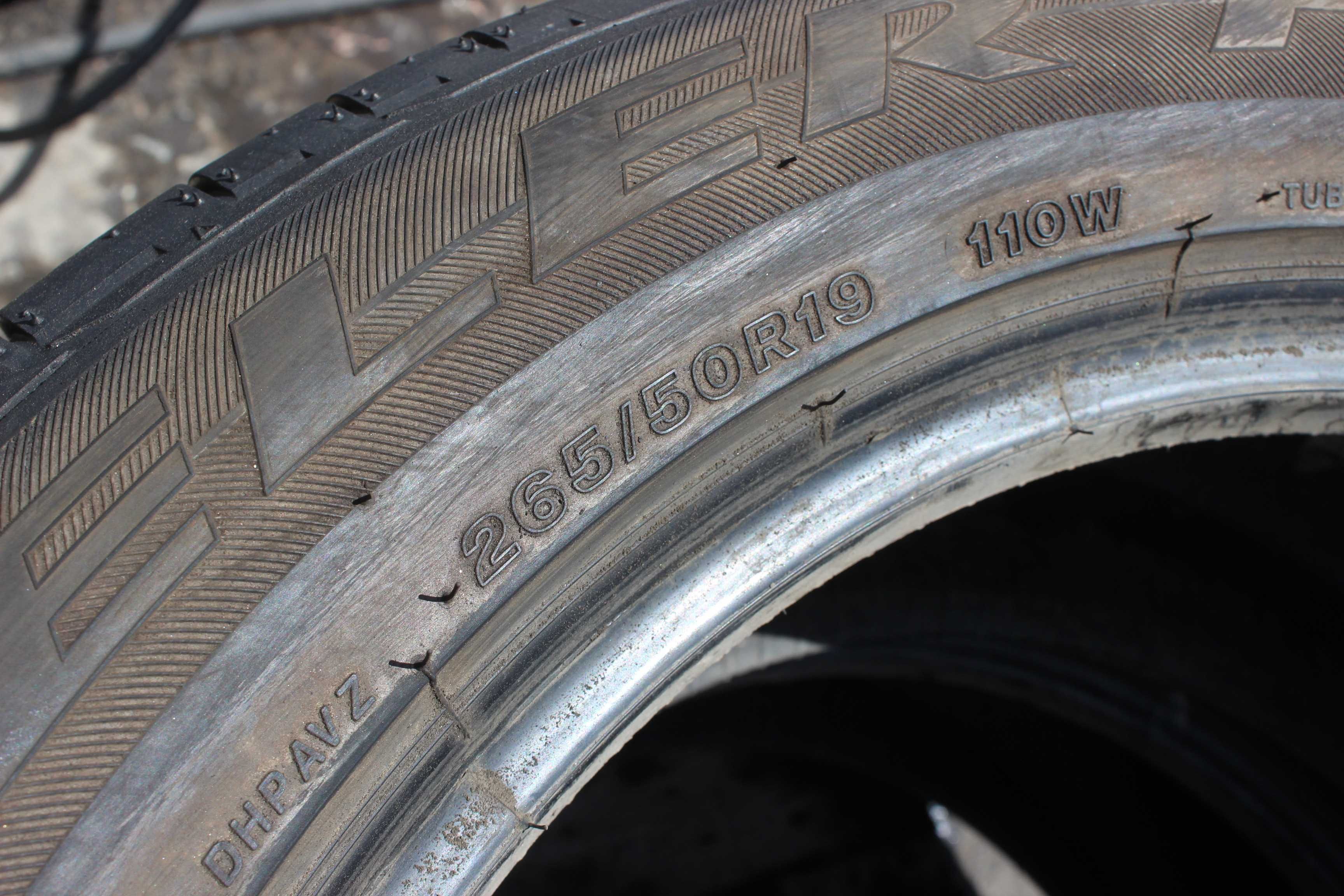 265-50-R19 BRIDGESTONE DUELER H\T 2 штуки пара летней резины GERMANY