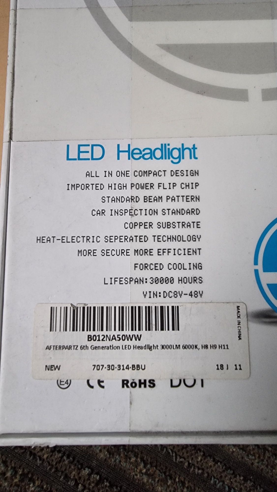 Żarówki Led H11 H9 H8 RS+ 50W 12V 24V