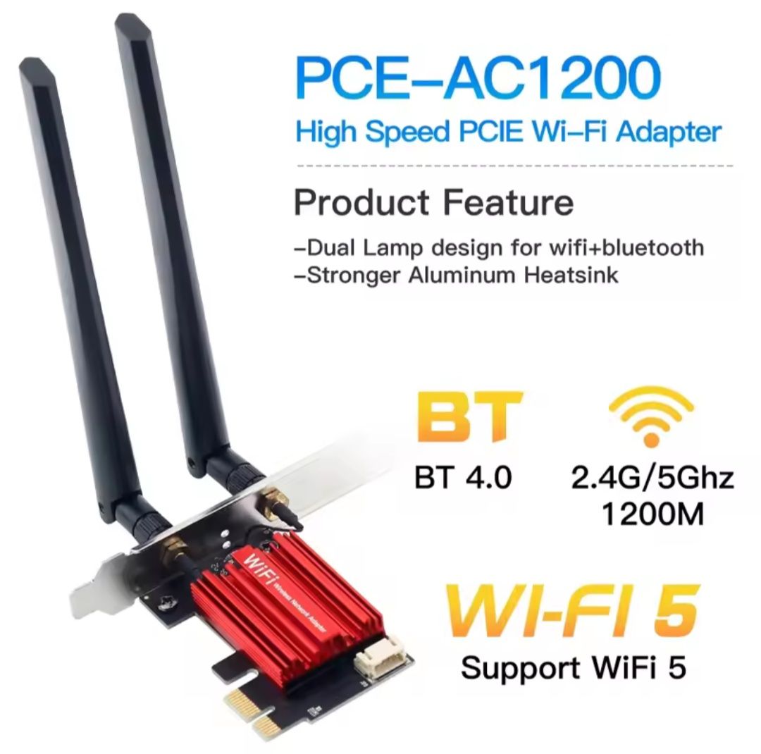 мережева карта FENVI WI-FI 5 PCI-E AC1200 (wi-fi+bluetooth)