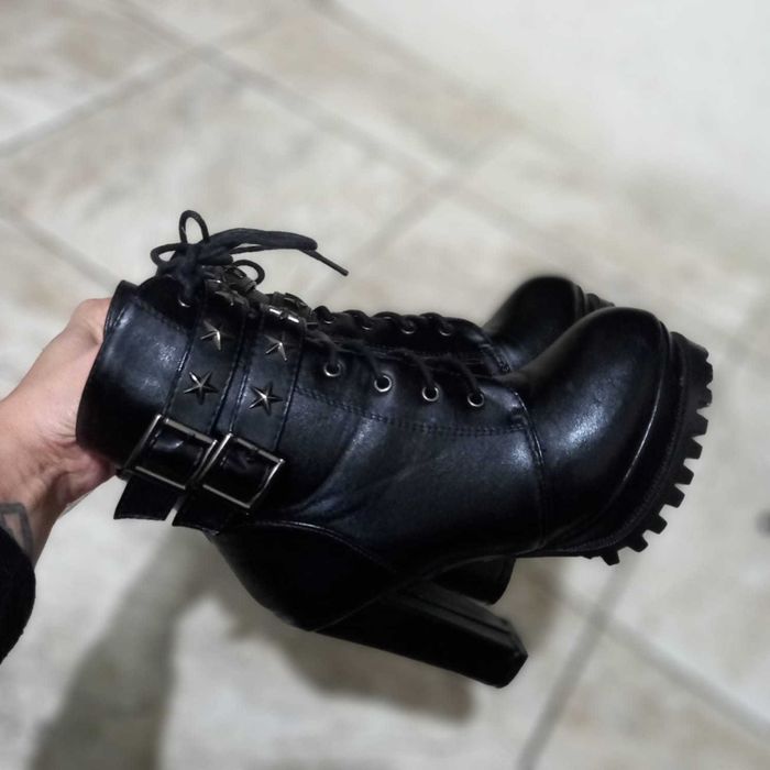 Bota Tornozelo Salto Alto Plataforma Feminina Seminova Confortável