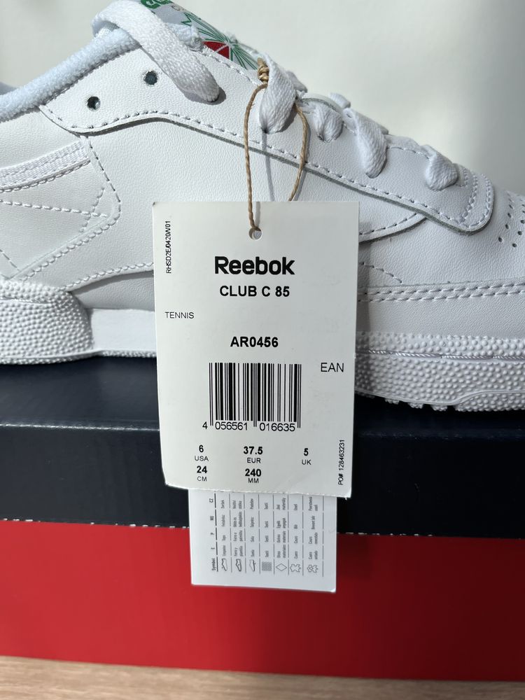 Оригінал Reebok (36-40,5) Classic Club C 85 (AR0456) Кеди Кросівки