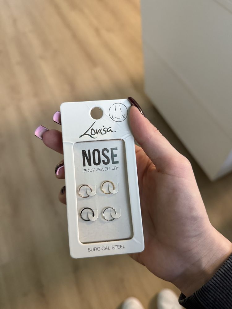 Kolczyki nostril 0.8 mm nowe kółeczko kółko