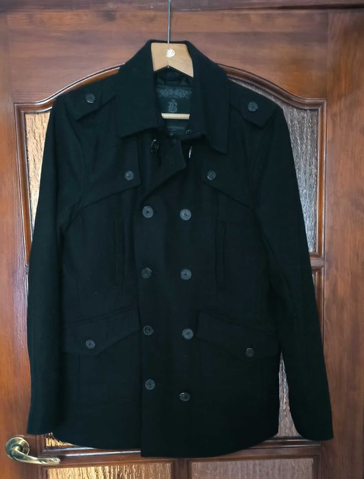 Krótki płaszcz męski M z wełną