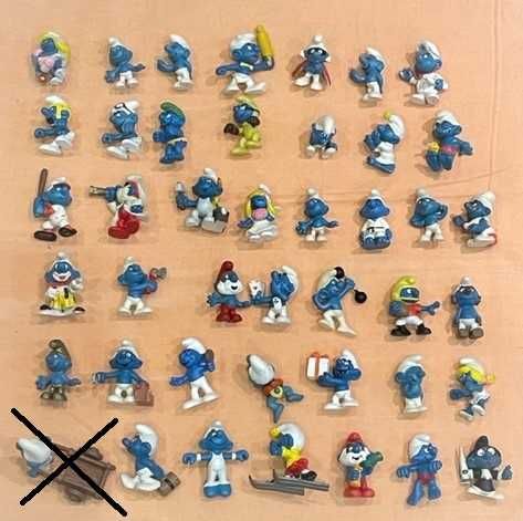 Antigos bonecos pvc Estrunfes smurfs schleich M+B