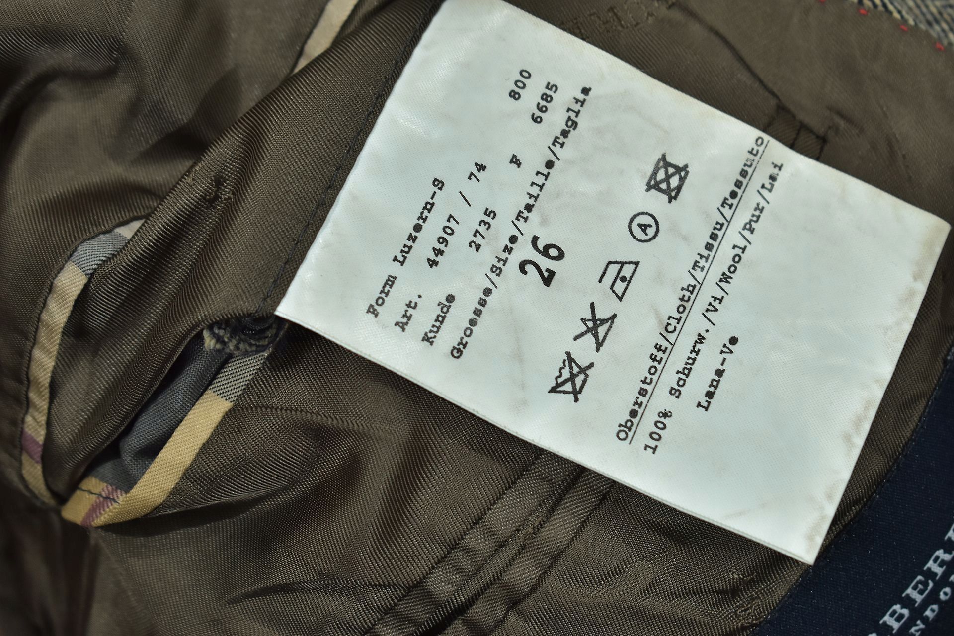 Burberry Wełniana Marynarka Męska Jodełka 26 52