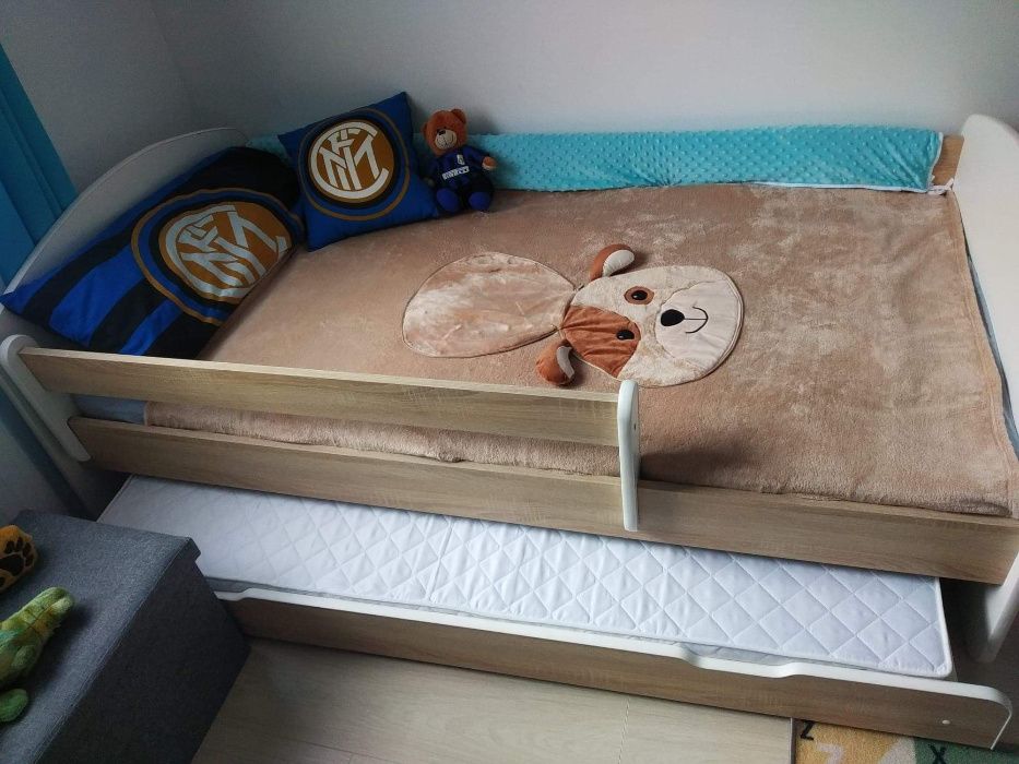 Łóżko piętrowe podwójne dla dzieci 200x90 dwuosobowe wysuwane