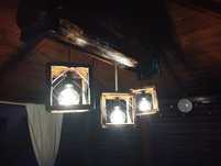 Lampa drewniana typu loft