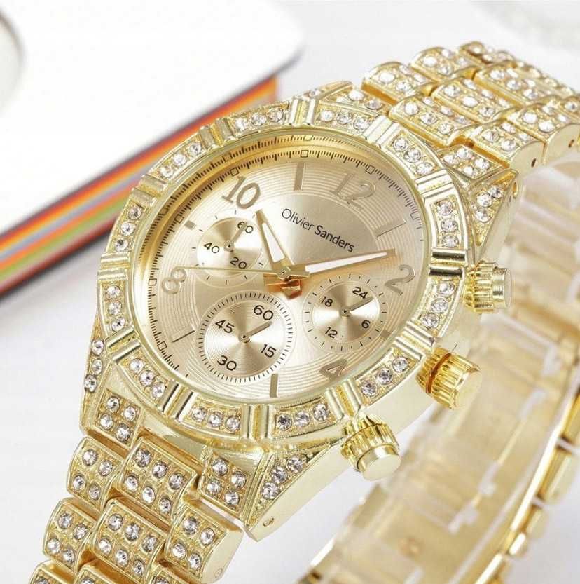 Piękny MARKOWY złoty zegarek damski OLIVIER SANDERS 585