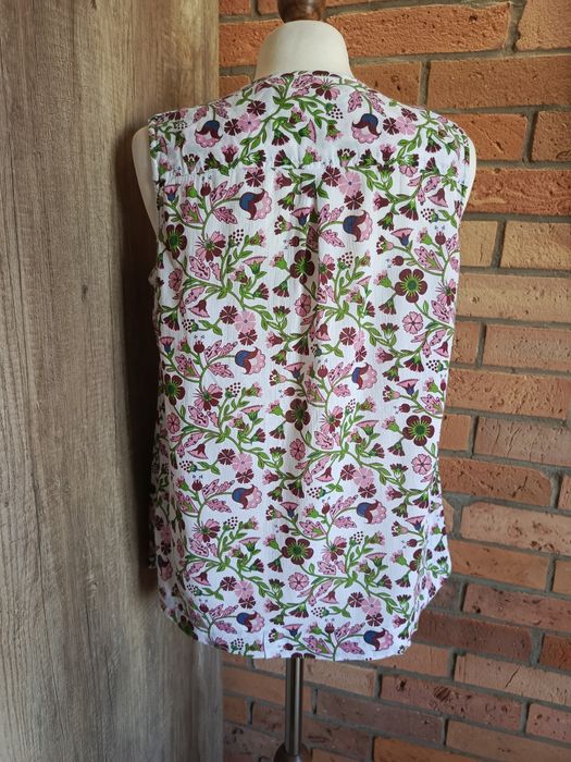 lniana bluzka Marks & Spencer L 100% len w kwiaty