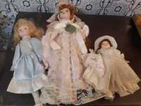 Conjunto 3 bonecas porcelana, excelente estado