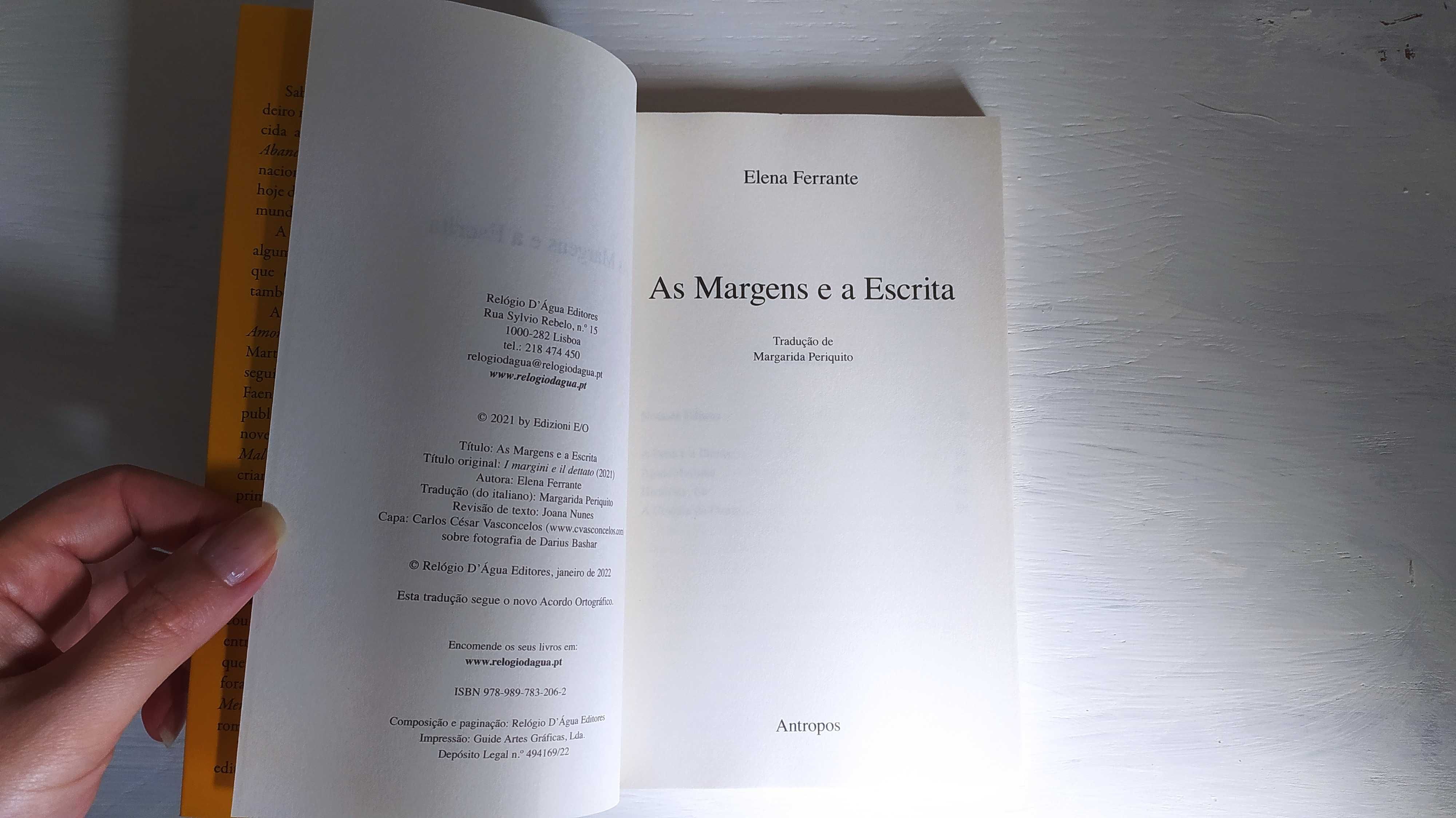 "As Margens e a Escrita" de Elena Ferrante