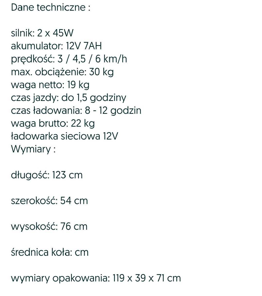 Motor policyjny na akumulator