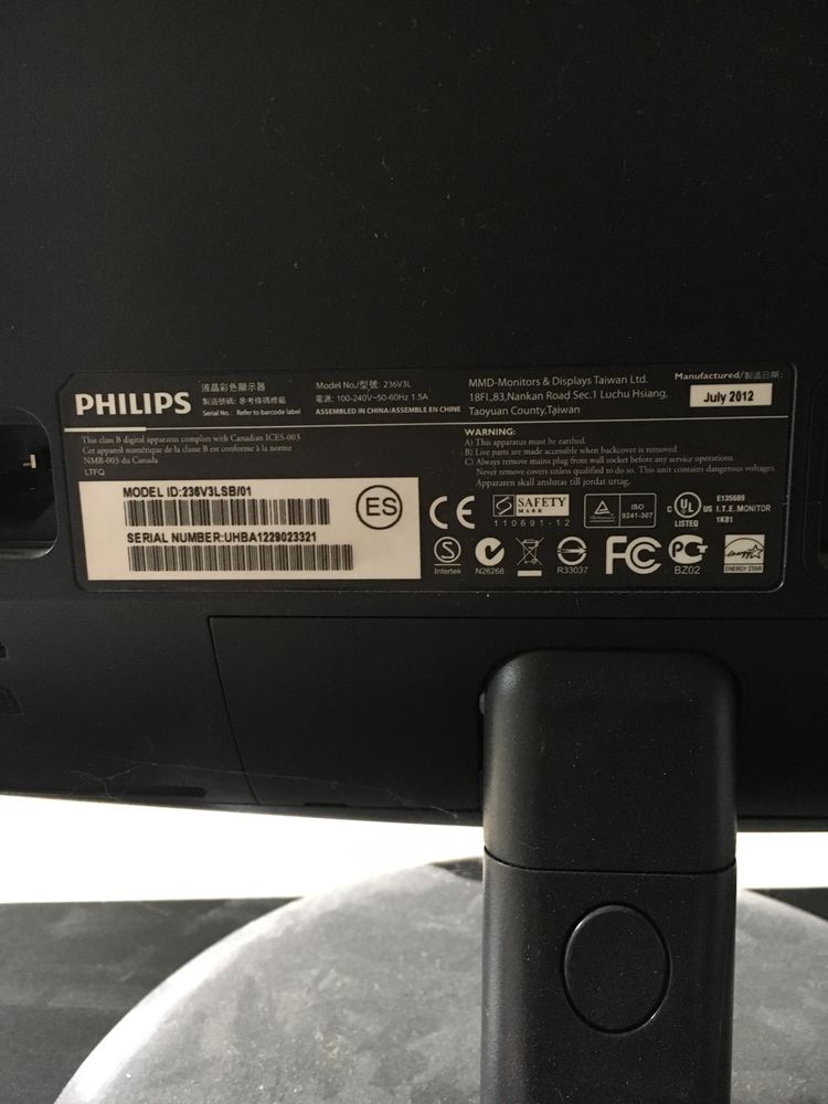 Монитор philips 236v 23дюйма для компьютера, пк