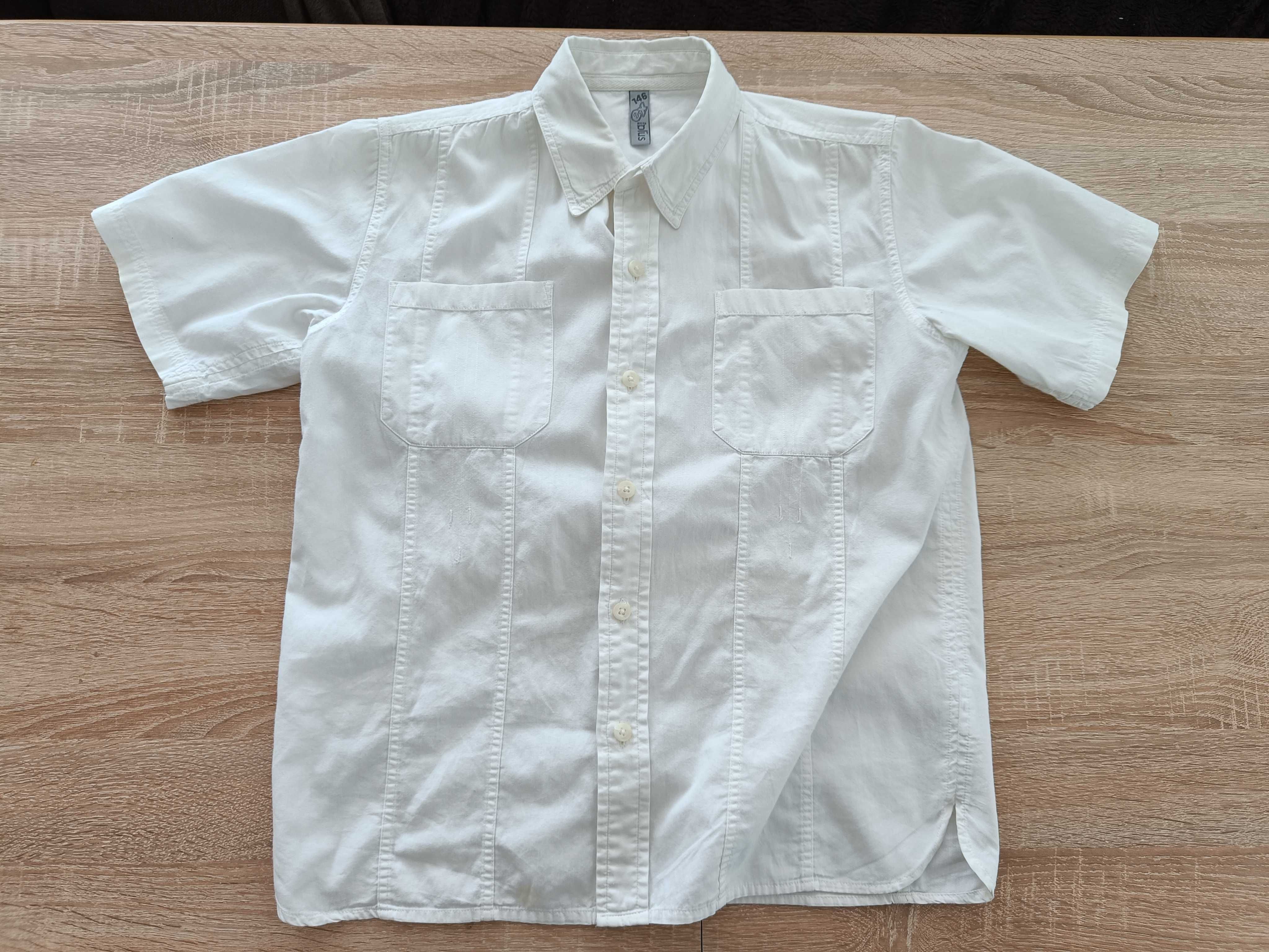 biała koszula z krótkim rękawem 11 lat