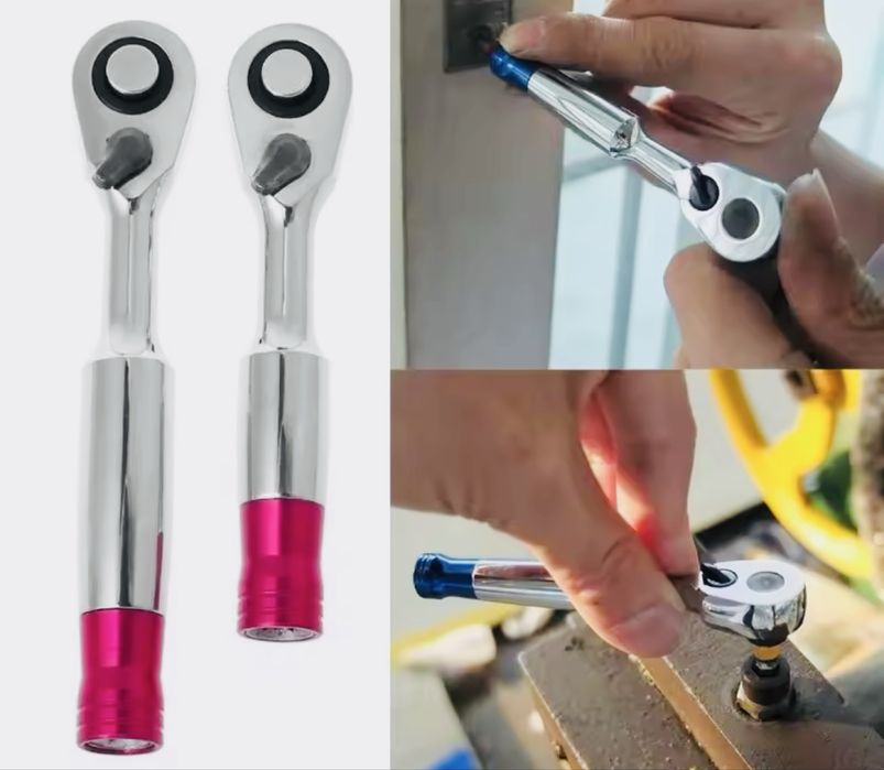 1/4 мікро трещотка с можливістю встановлення біт в ручку 85 /100 мм