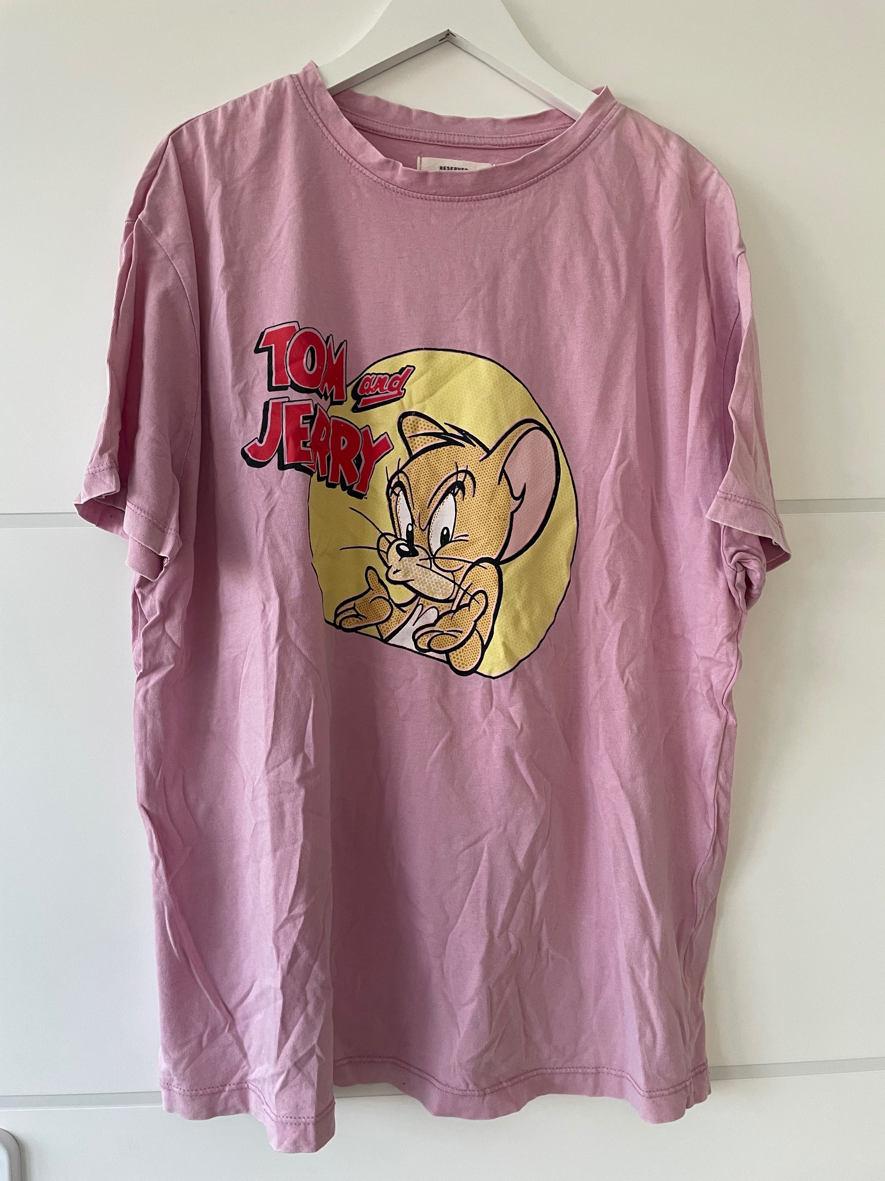 Urocza różowa bluzka t-shirt TOM and JERRY - RESERVED - r. M