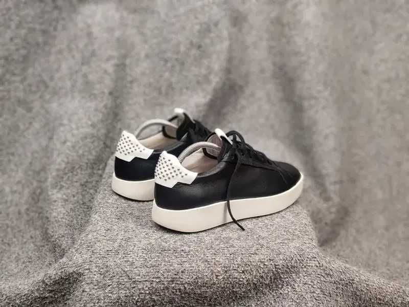 чоловічі класичні кеди зі шкіри високою підошвою santoni design black