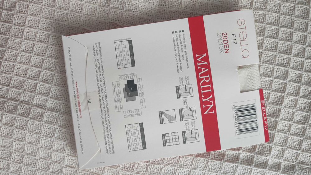 Nowe rajstopy kabaretki kremowe écru białe rozm. 3/4 Marilyn żakardowe