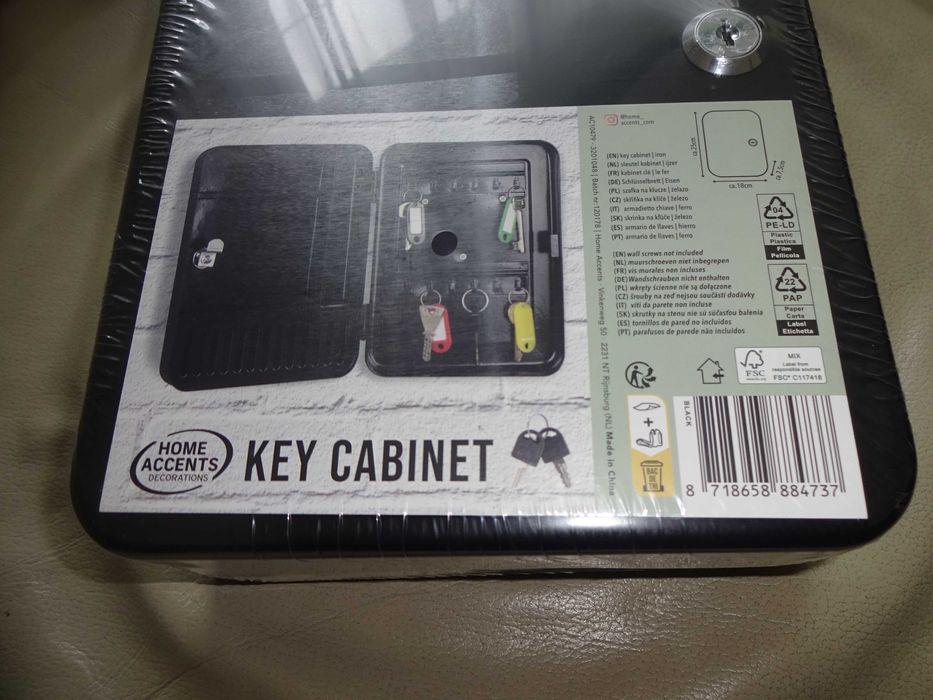 Home Accents Key Cabinet metalowa szafka kasetka skrzynka na klucze