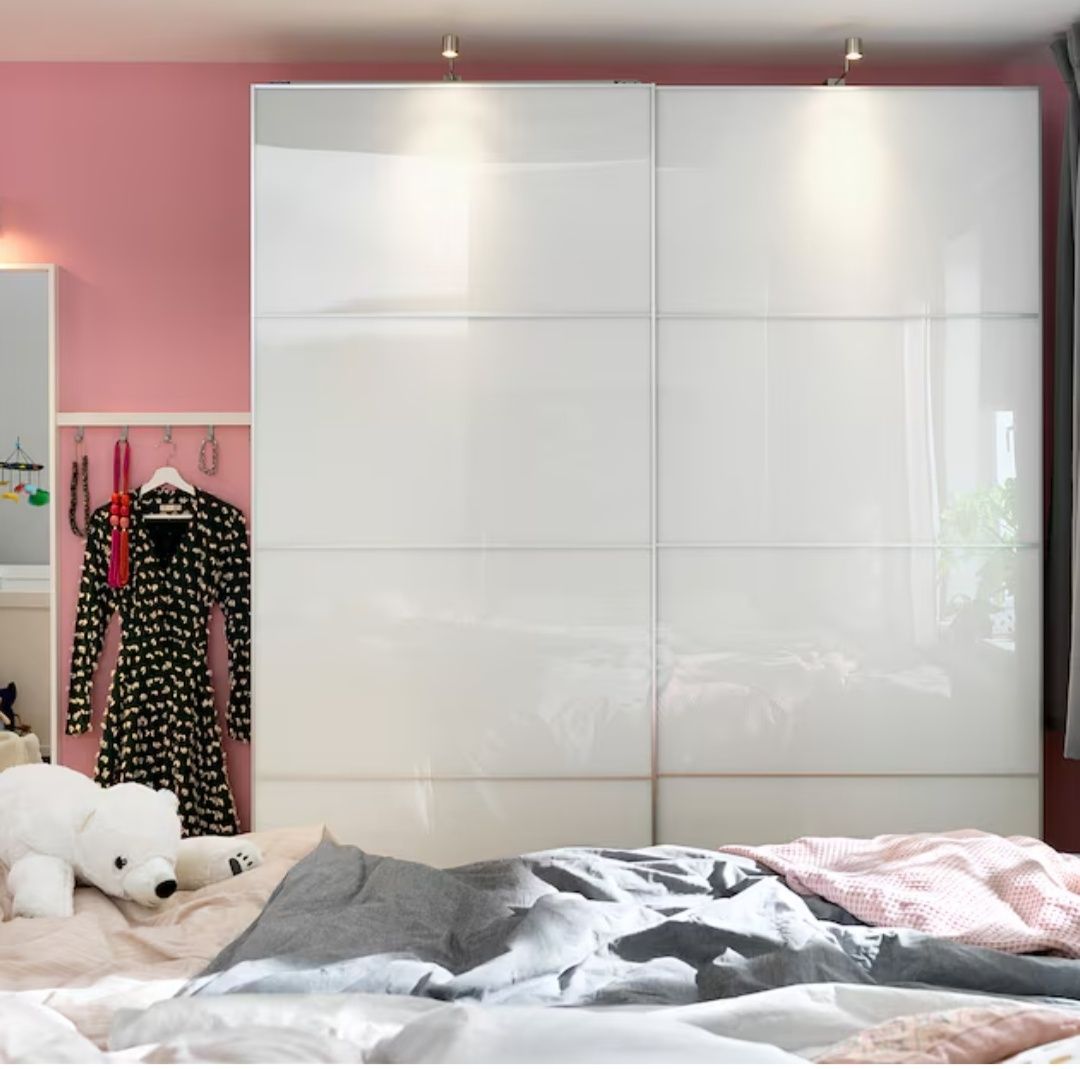 Ikea panele do drzwl 75x236, szklane mleczne pax farvik