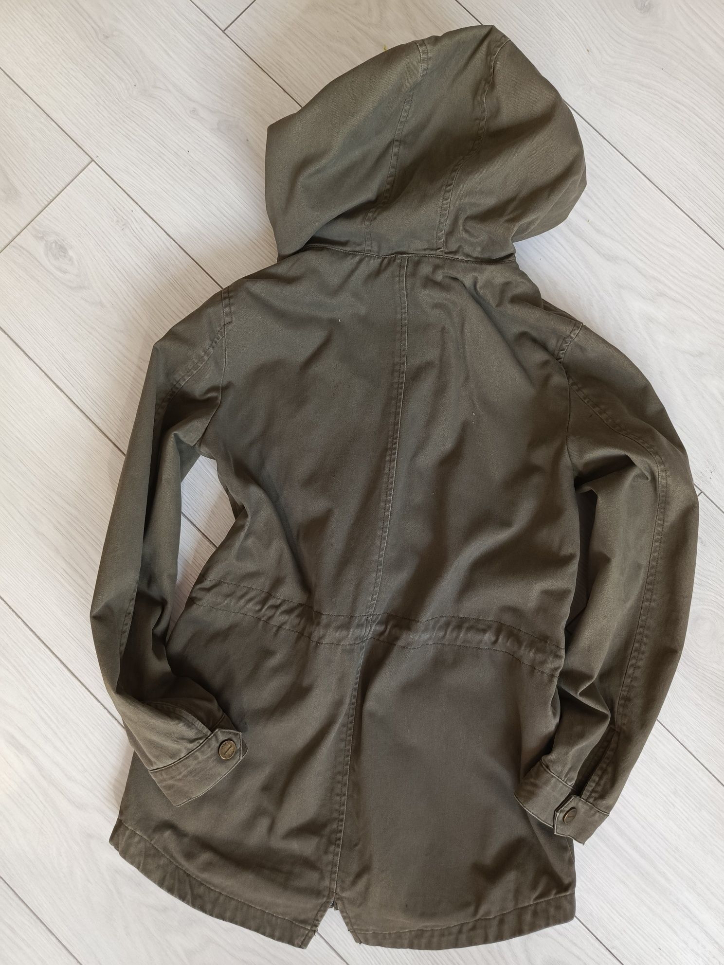 Bawełniana parka przejściówka rozm.146 firmy Reserved khaki