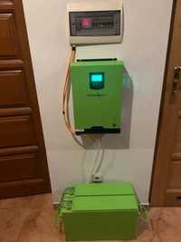 Комплект Інвертор(Master U-Power 3000W 24V)+ батареї