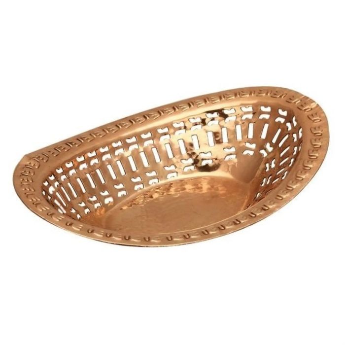Koszyk na chleb z miedzi ażurowy Openwork Copper Bread Basket 30cm