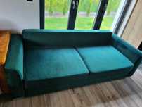 Sofa/Kanapa rozkładana, zieleń butelkowa