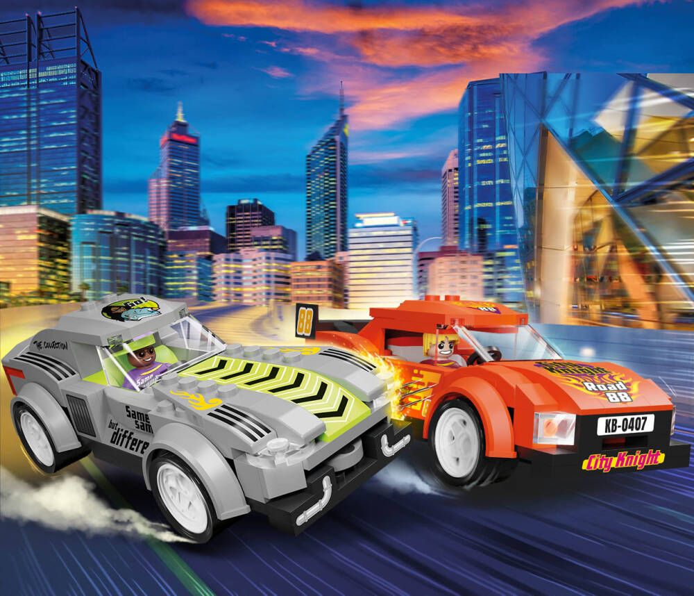 Klocki Blocki Nocny Wyścig Autka City Racing The Collection 351 El.