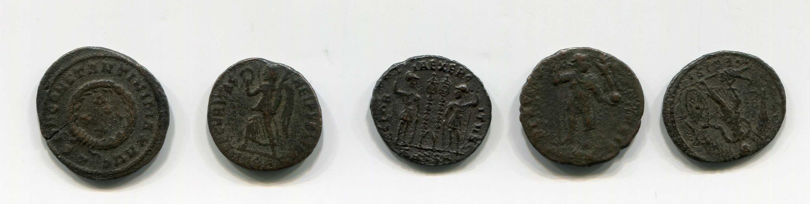 Lote 5 x Moedas Romanas Originais 300 - 400 DC RARO