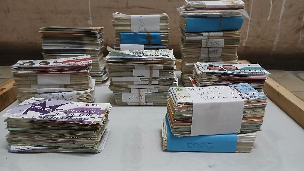 Lote lotarias populares antigas