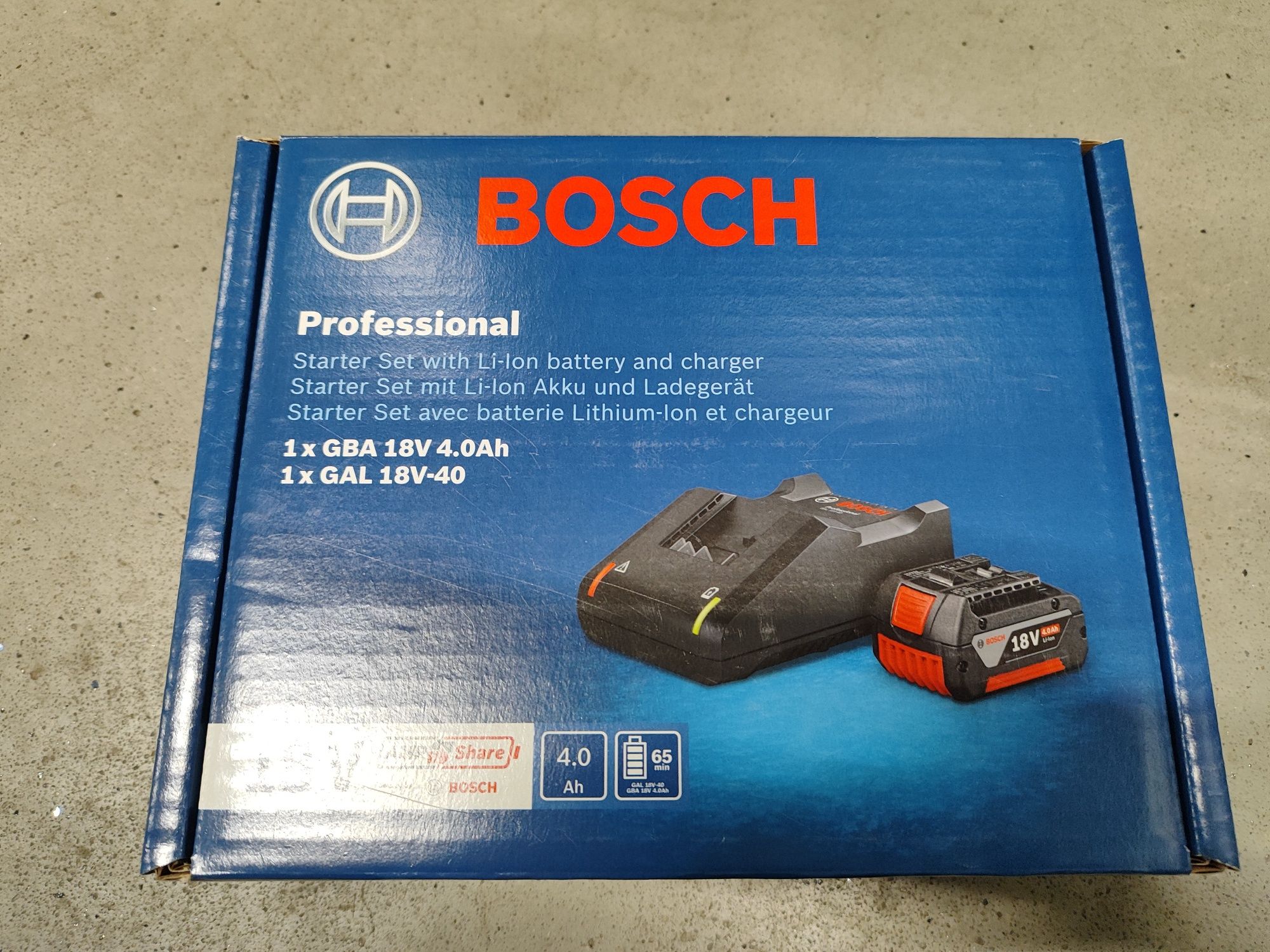 Bosch GBA 18v 4Ah + GAL 18V-40