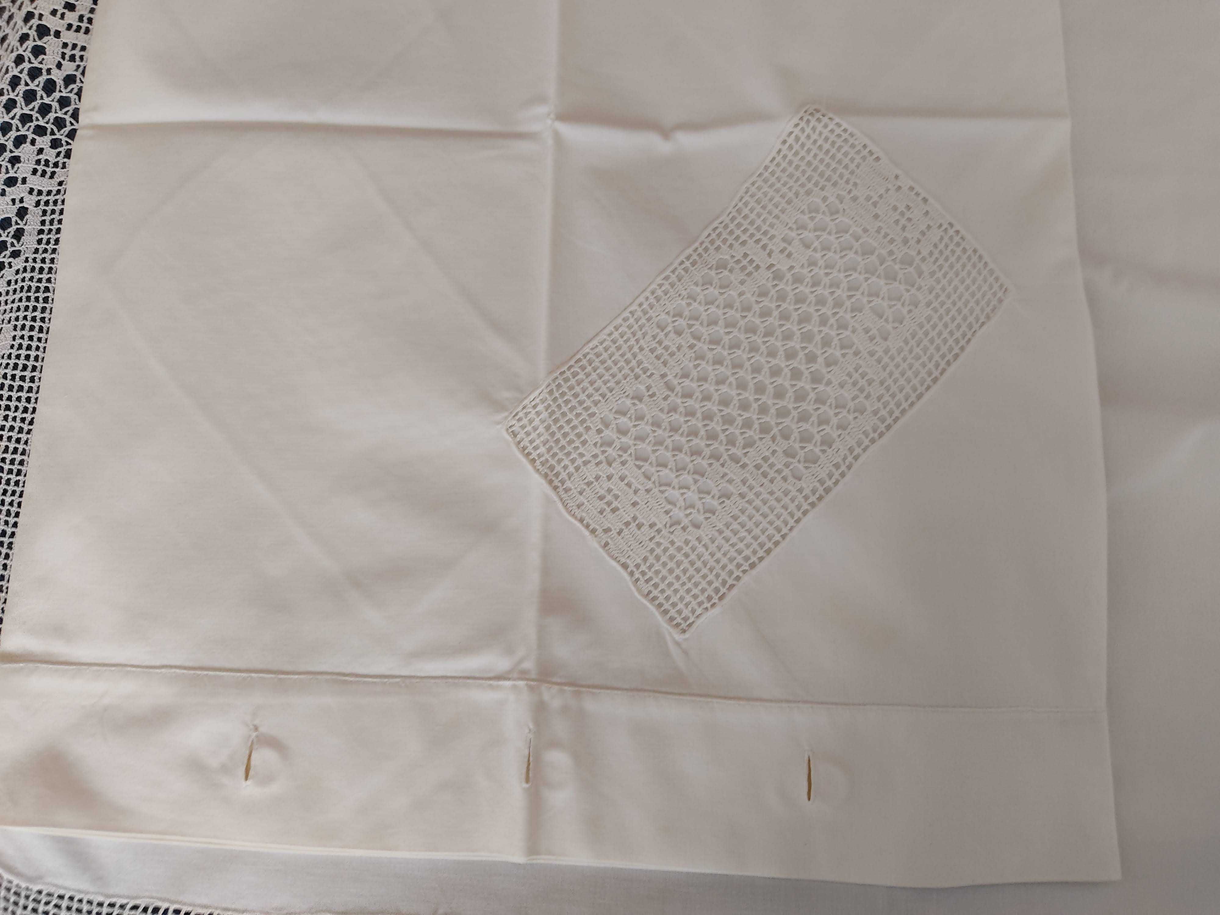 Lençóis antigos de renda cama casal