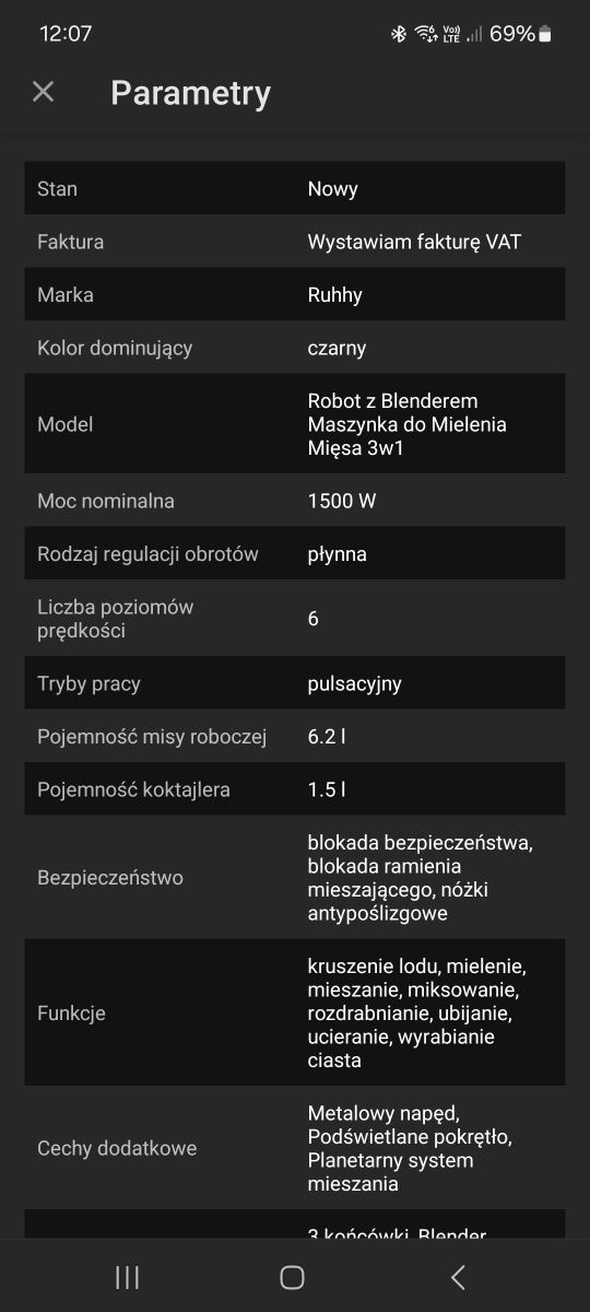 Robót kuchenny planetarny RUHHY