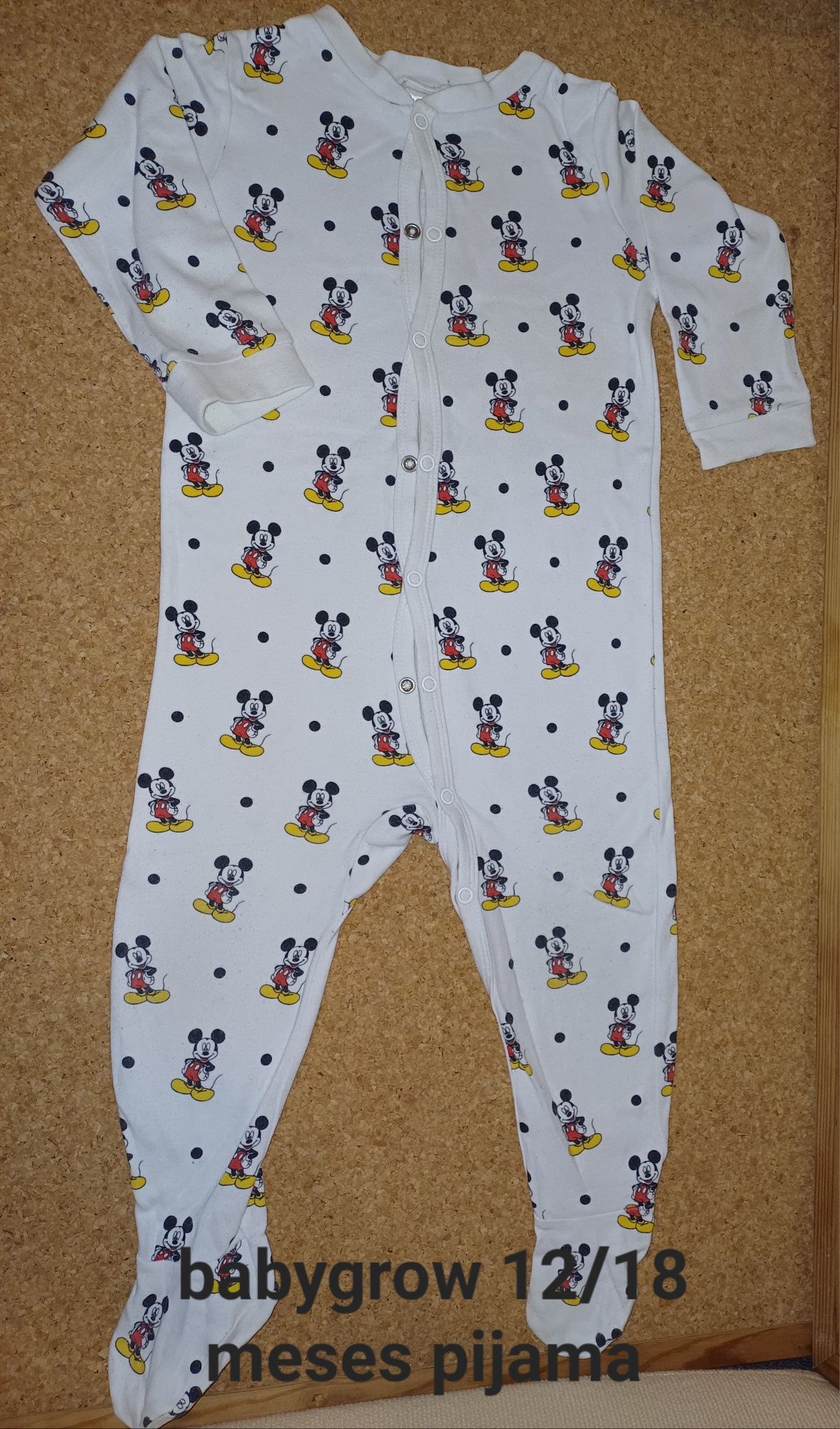 Babygrow Mickey 12/18 meses, bebé, bom estado, pijamas.
