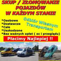 J# Skup samochodów złomowanie pojazdów aut 24/7 każda marka każdy stan