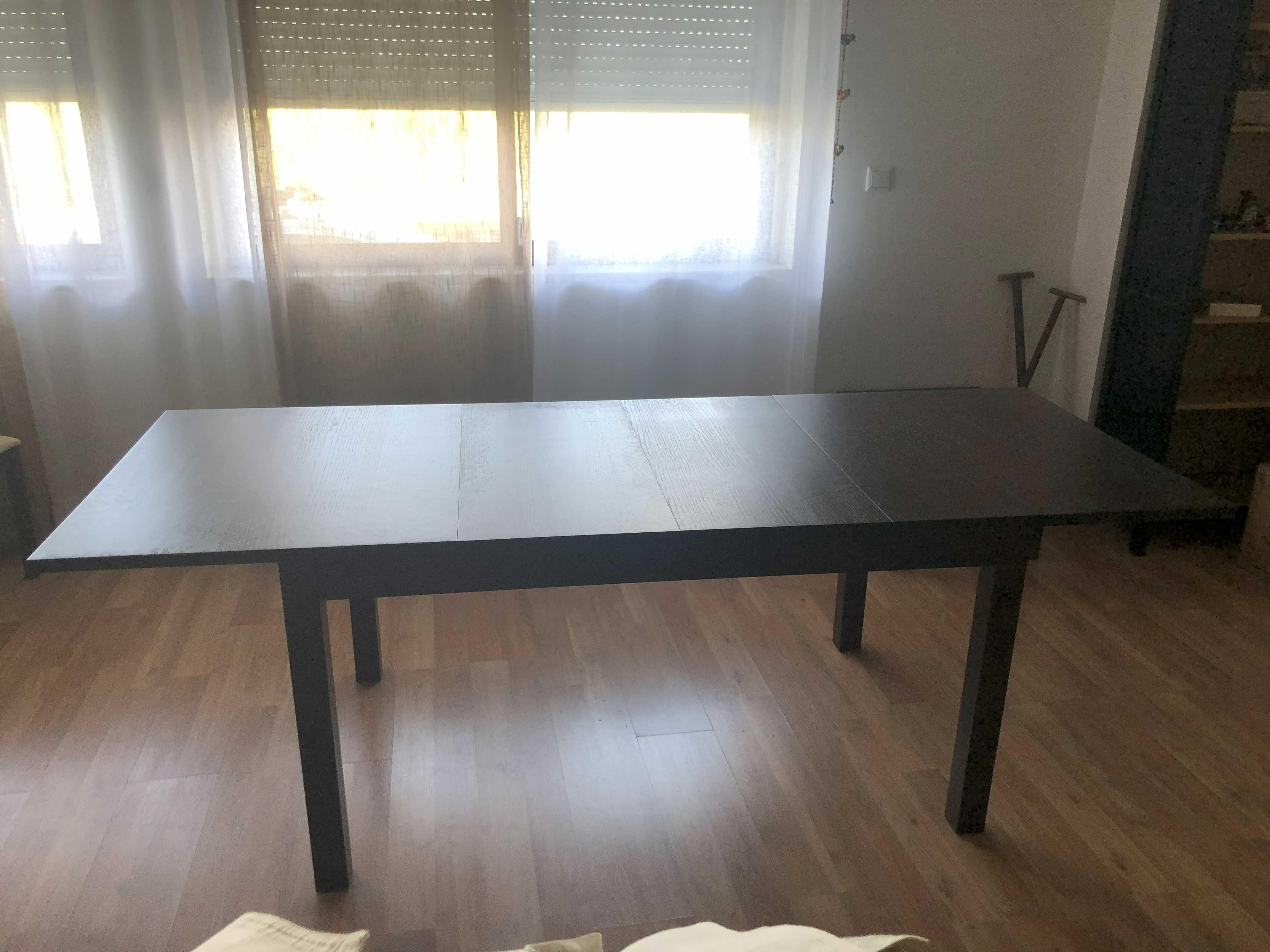 Mesa de jantar extensível e 6 cadeiras estofadas IKEA