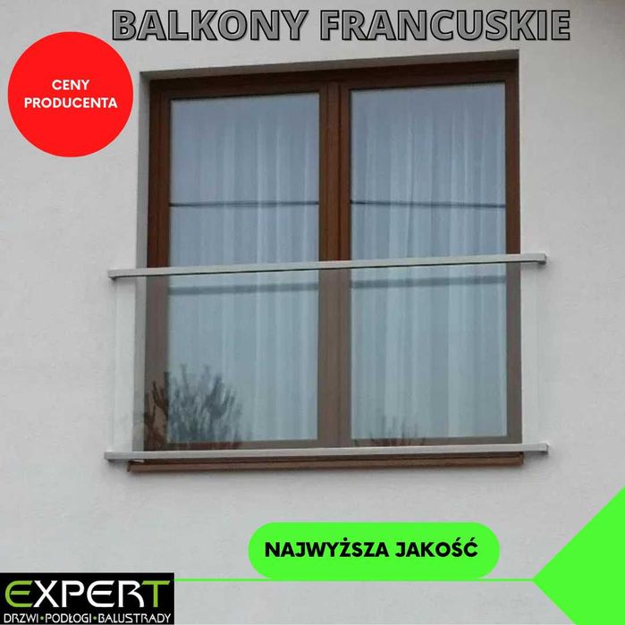 Balustrada szklana, poręcze, balkony, balkony francuskie