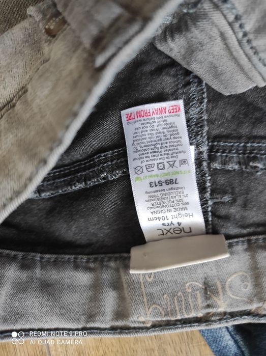 Spodnie, jeansy, getry Next i  H&M 104 pięć par