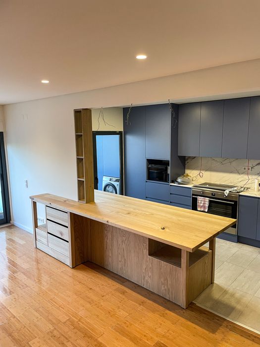 Tampo de cozinha de madeira maciça