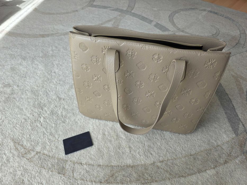 Torebka shopper duża Wittchen skóra naturalna, beżowa