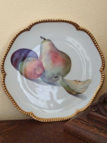 Porcelanowy talerzyk - Śląsk - Szczawienko - Ohme - owoce